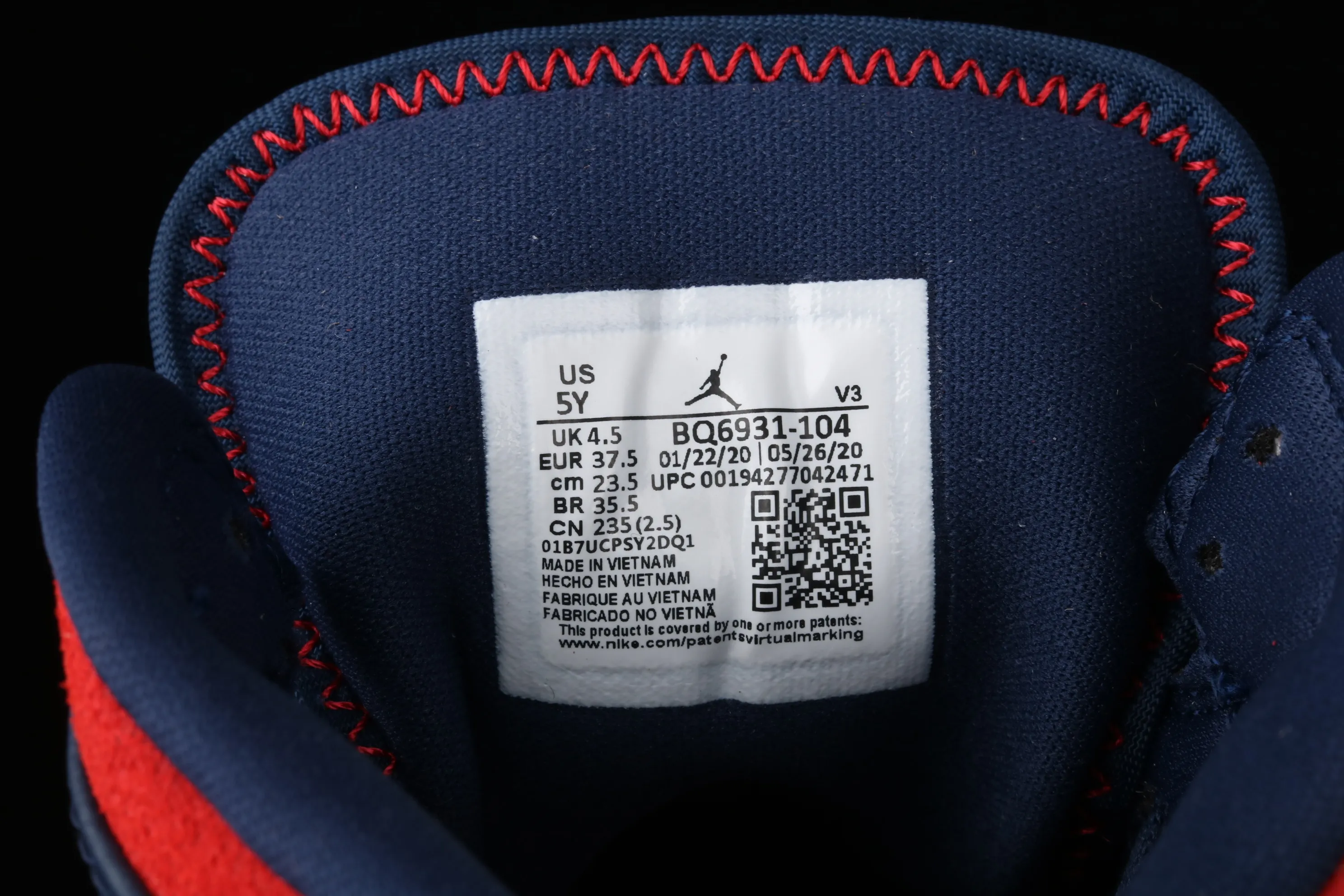 All categories Air Jordan Jordan series basketball shoes Air Jordan 1 Mid G version pure original Air Jordan 1 Mid GS AJ1 Joe 1 Captain America China basketball shoes BQ6931-104
